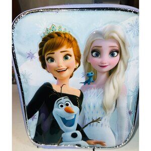 New Disney Frozen Anna & Elsa Lunch Bag With Silver Trim Insulated